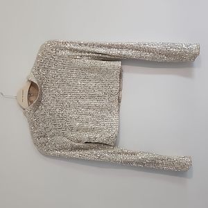 Sequined long sleeve crop top (LG)